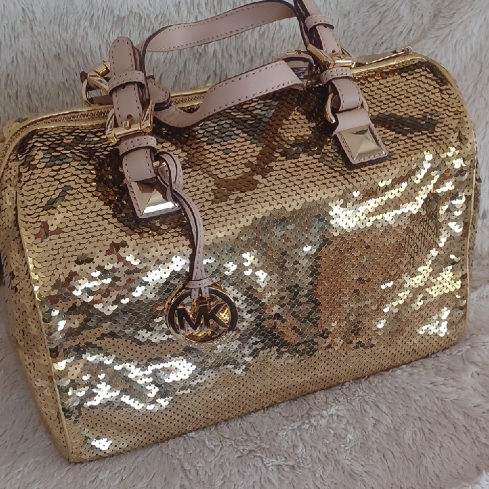 Michael Kors Gold Sequin Satchel |HB309